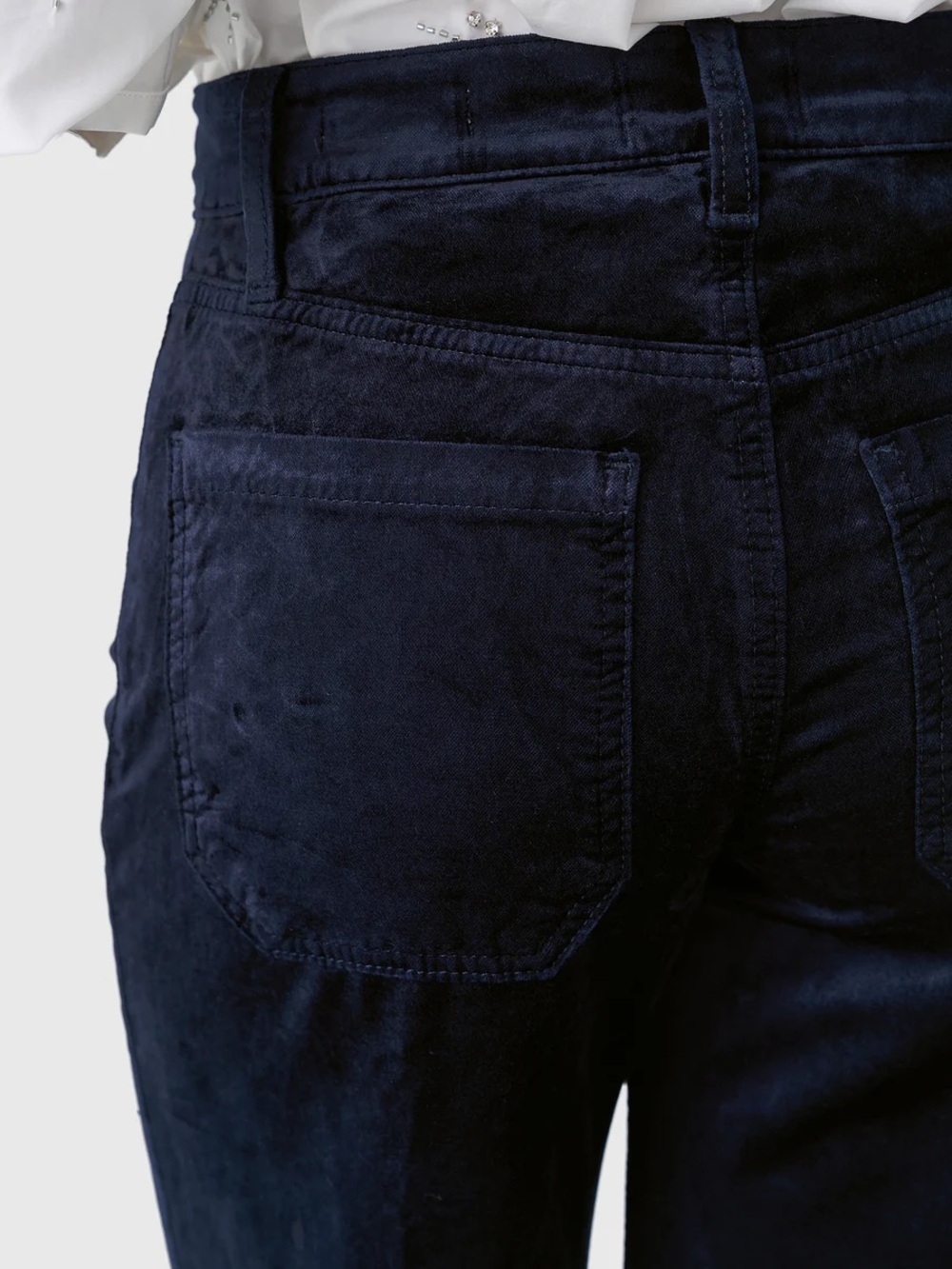 NWT Frame Le-Slim Palazzo Modernest Pocket Jean in Navy Velvet Size 26 - Picture 4 of 14
